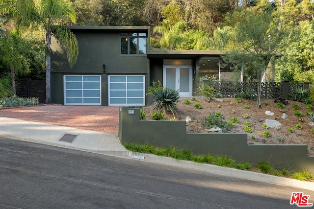 view of front of house with a garage