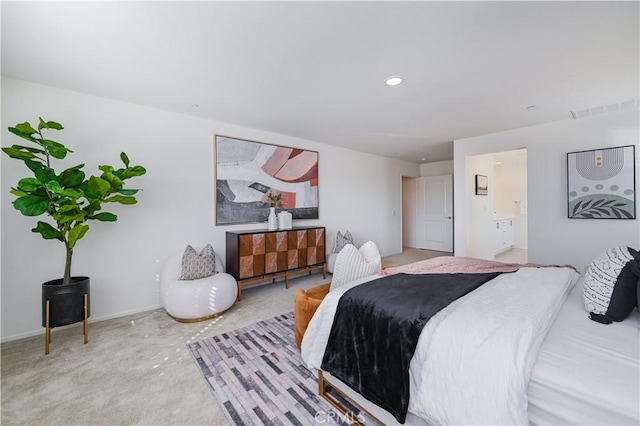 bedroom featuring connected bathroom