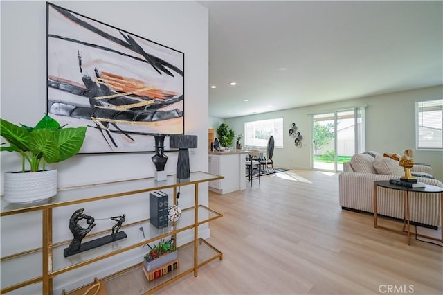 interior space with light wood-type flooring