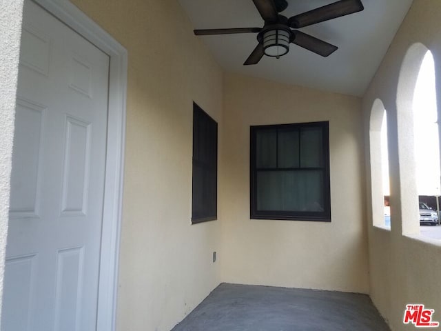 view of patio with ceiling fan