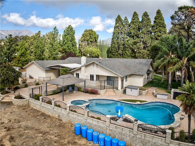 view of pool with a gazebo and a patio area