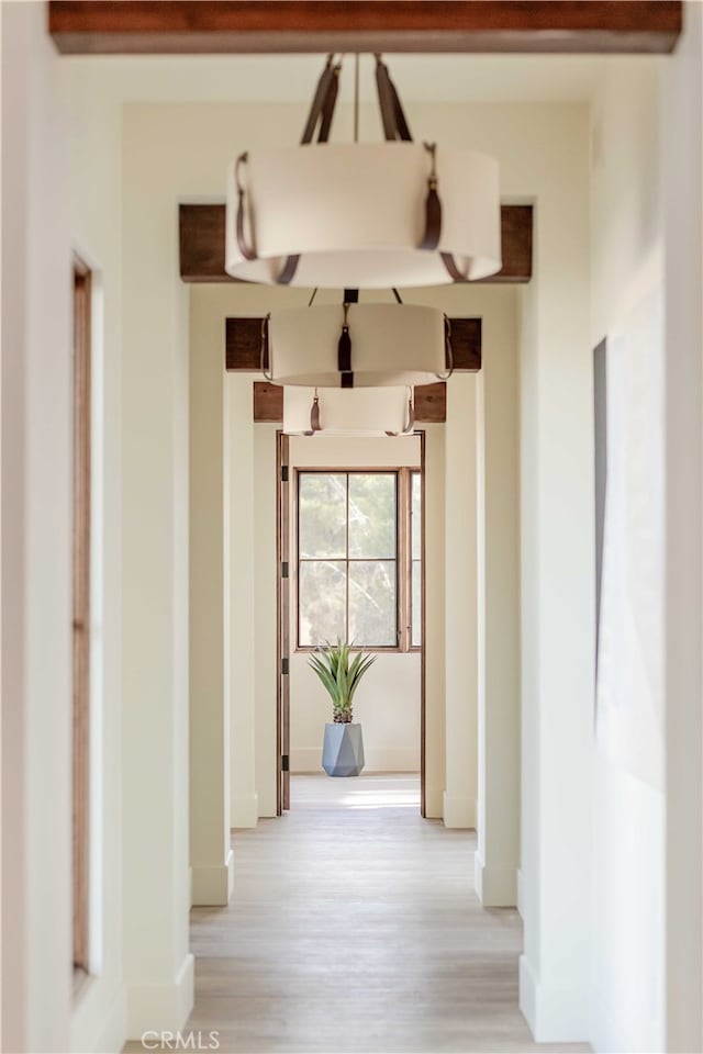 hall featuring light hardwood / wood-style flooring