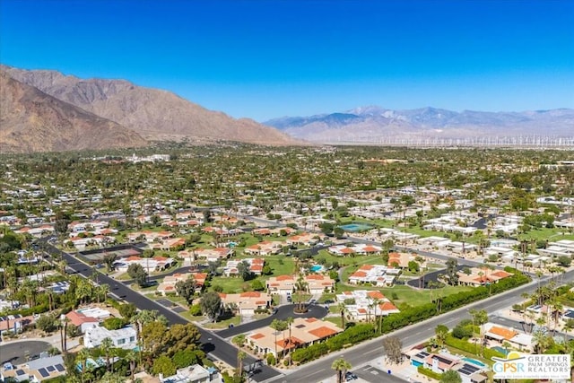 aerial view with a mountain view