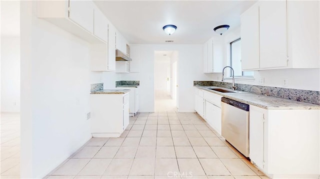 kitchen featuring stove, dishwasher, white cabinets, and sink