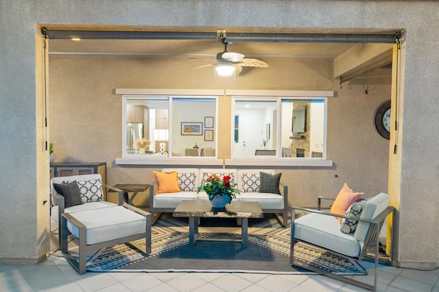 view of patio / terrace featuring outdoor lounge area and ceiling fan