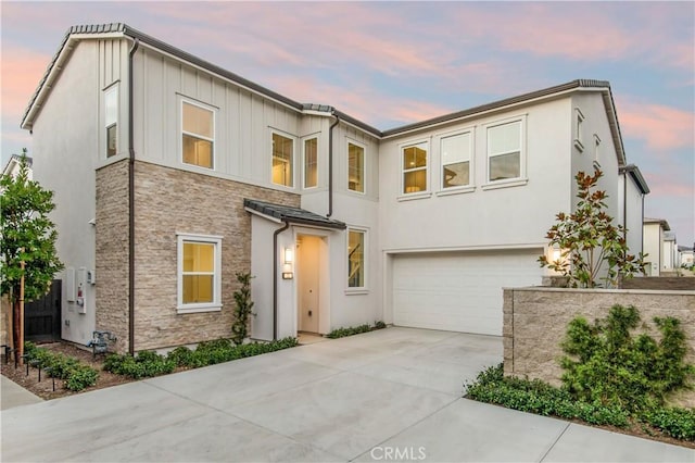 view of front of home with a garage