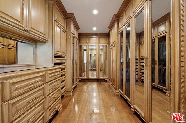 hallway featuring light wood-type flooring