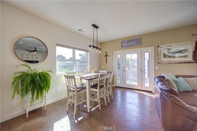 dining room with a healthy amount of sunlight