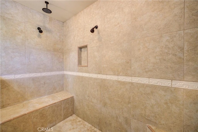 room details with a tile shower