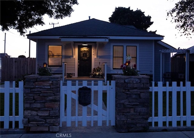 view of bungalow-style home