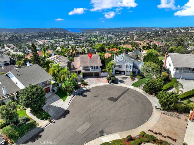 bird's eye view with a residential view