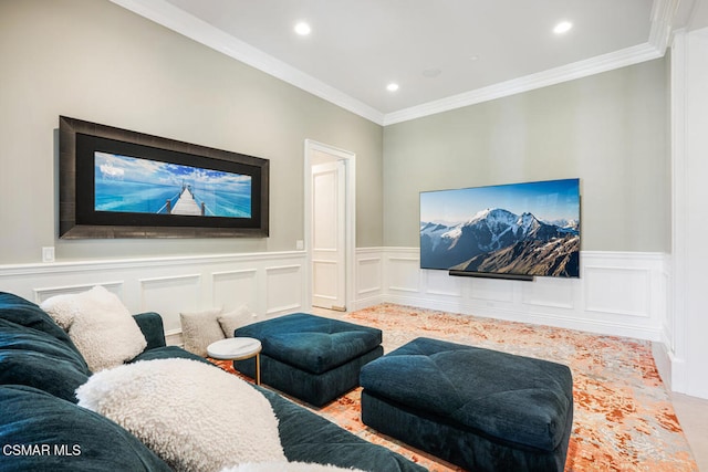 interior space with ornamental molding