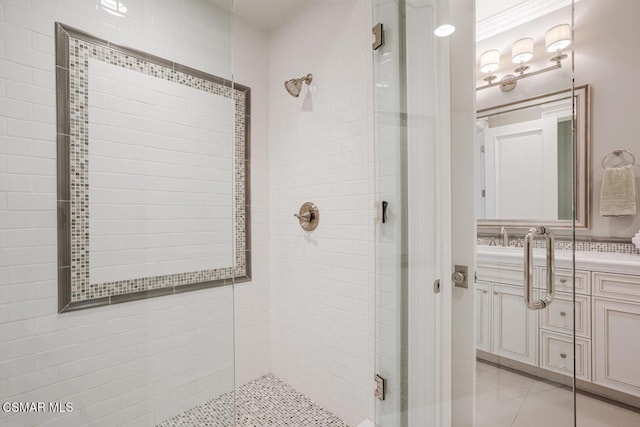 bathroom featuring walk in shower