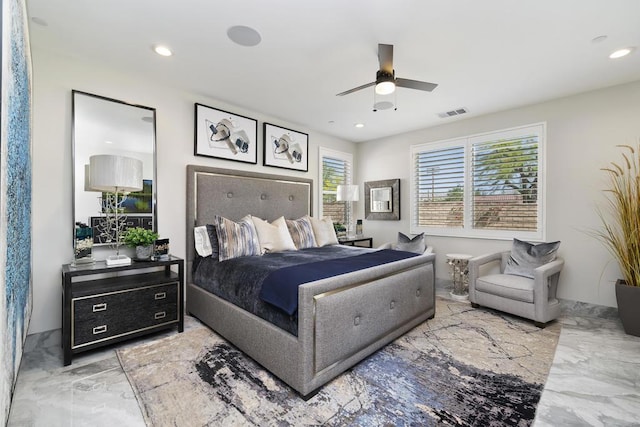 bedroom with ceiling fan