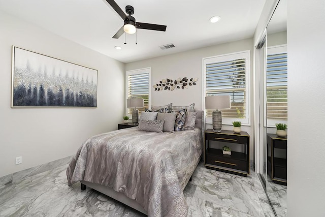 bedroom with ceiling fan