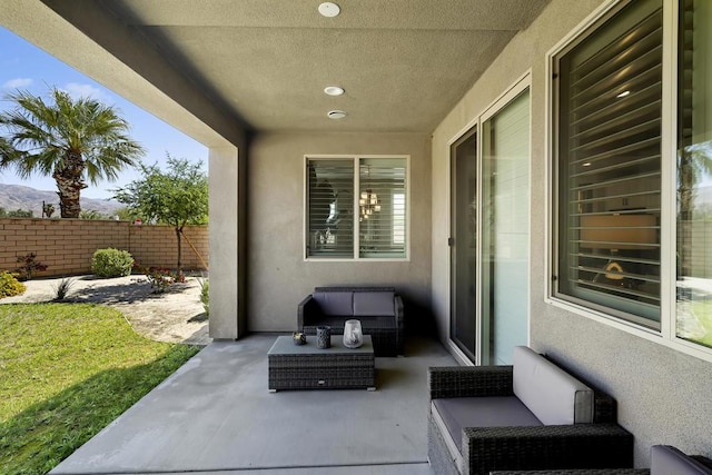 view of patio with outdoor lounge area