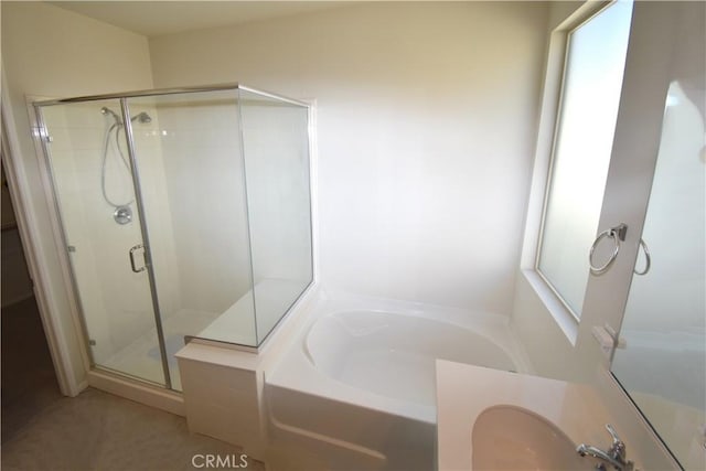 bathroom with independent shower and bath