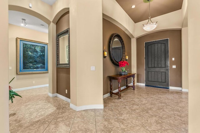 entrance foyer featuring light tile patterned floors