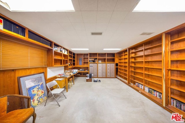 interior space with built in shelves