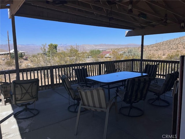 deck featuring a mountain view