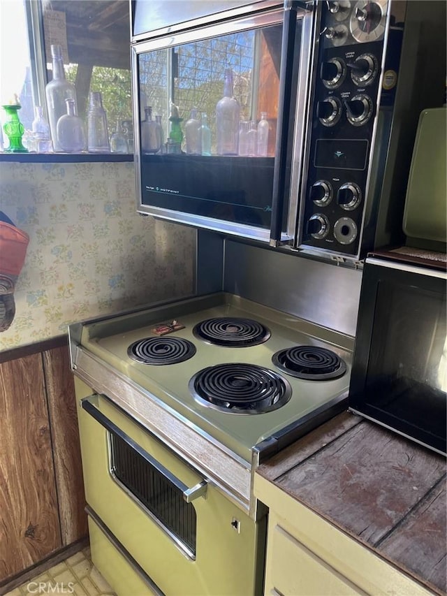 kitchen with white electric range