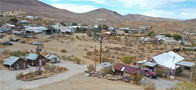 aerial view with a mountain view