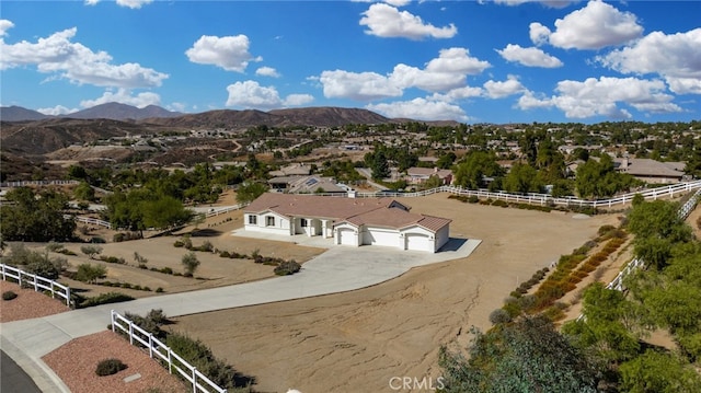 aerial view featuring a mountain view