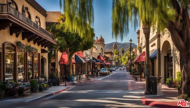 view of street featuring a mountain view