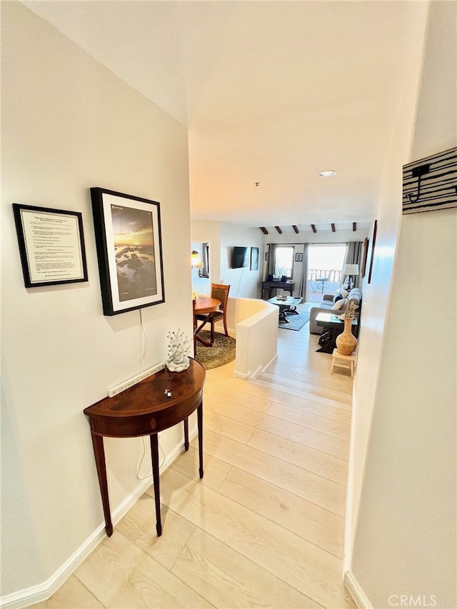 hallway featuring wood-type flooring