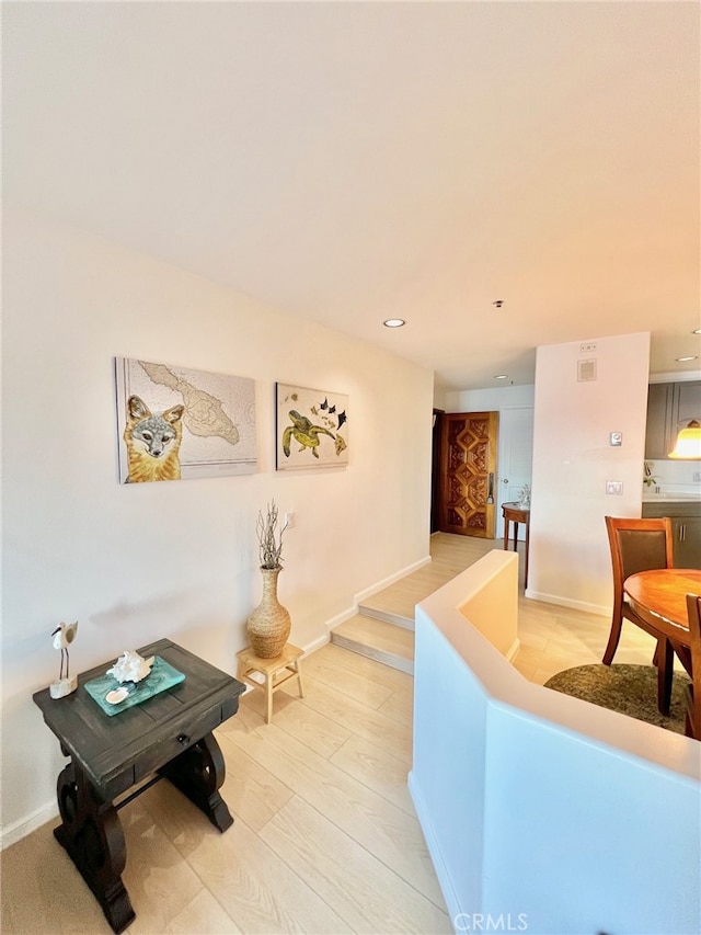 living room with hardwood / wood-style floors