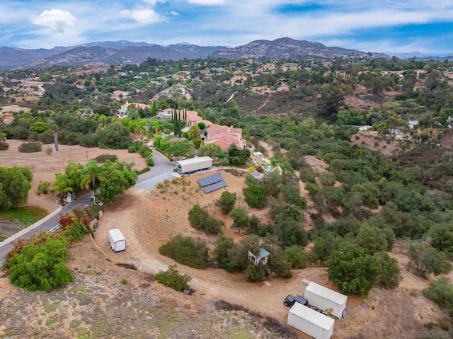 aerial view with a mountain view