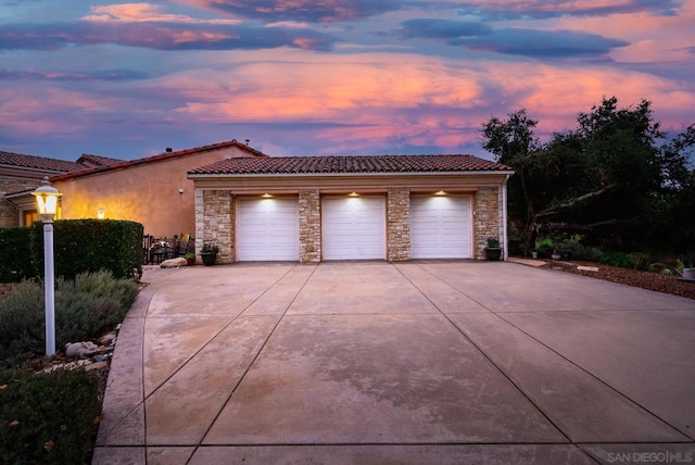 exterior space featuring a garage