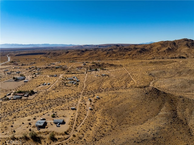 bird's eye view with a mountain view