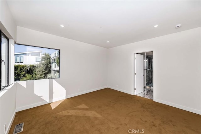 unfurnished room featuring carpet floors and a healthy amount of sunlight