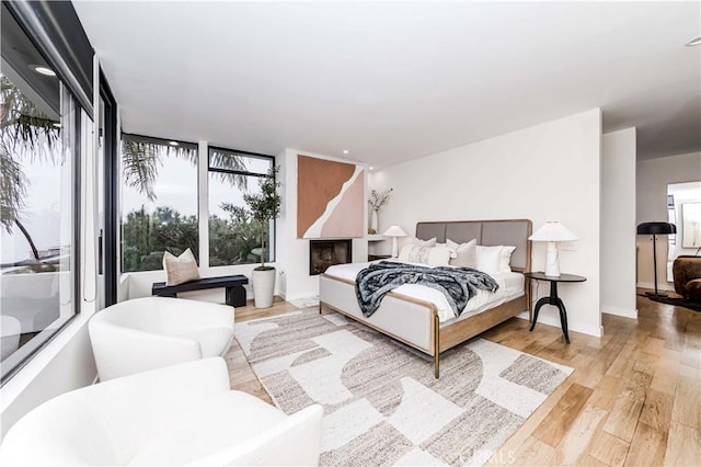 bedroom featuring light wood-type flooring