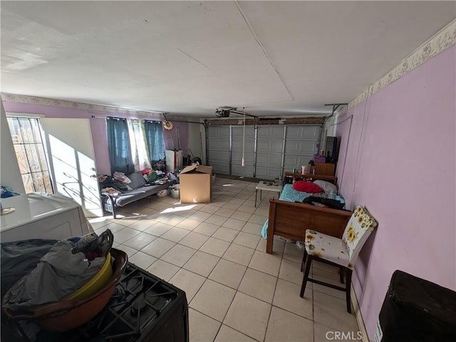 interior space featuring light tile patterned flooring