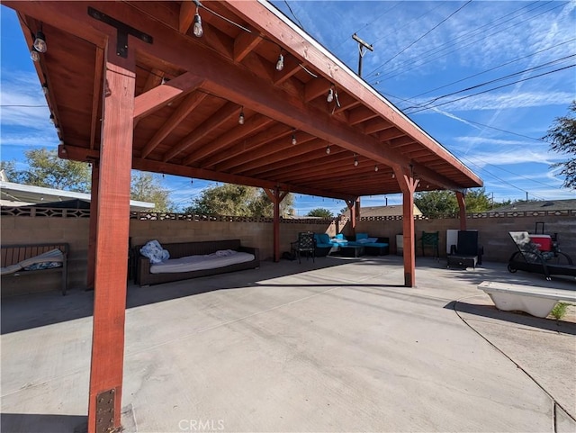 view of patio / terrace featuring an outdoor living space