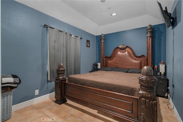 bedroom with tile patterned flooring