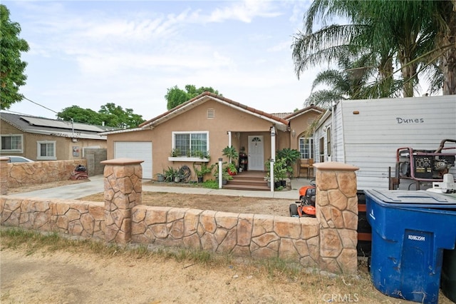 view of single story home