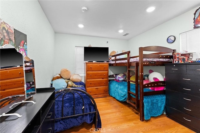 bedroom featuring light wood-type flooring