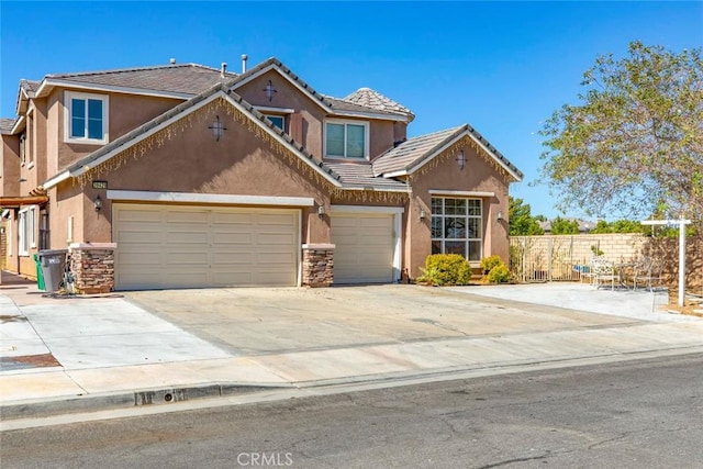 view of front of house with a garage