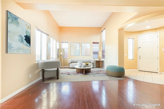 sitting room featuring hardwood / wood-style flooring