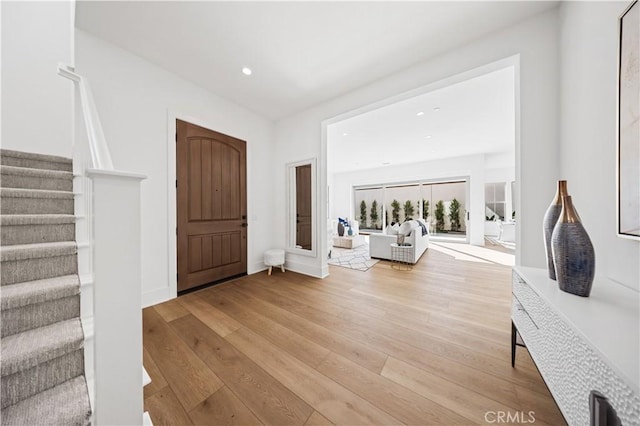 foyer featuring hardwood / wood-style floors