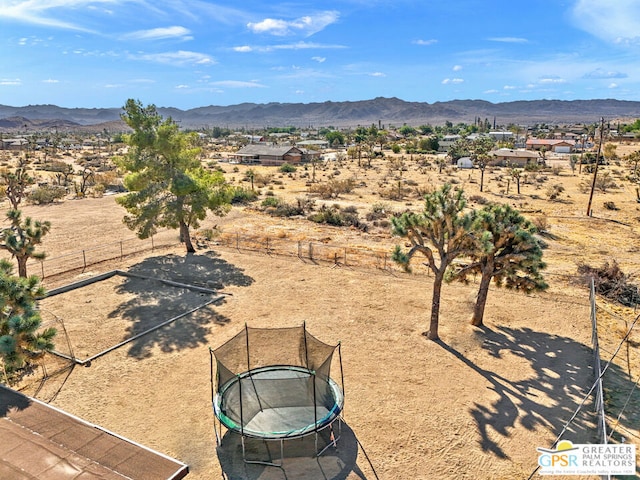 bird's eye view with a mountain view