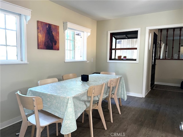 dining room featuring dark wood-type flooring