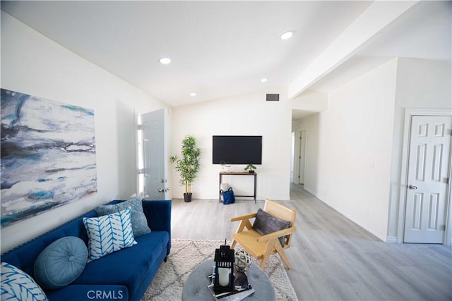 living room featuring light hardwood / wood-style flooring