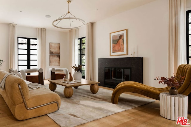 sitting room featuring light hardwood / wood-style floors