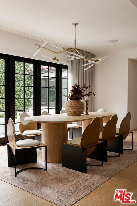 dining area featuring light hardwood / wood-style flooring