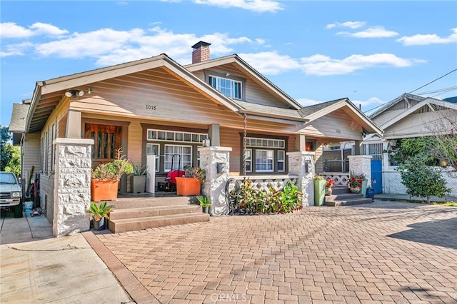 view of front of property with a porch