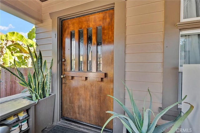 view of doorway to property